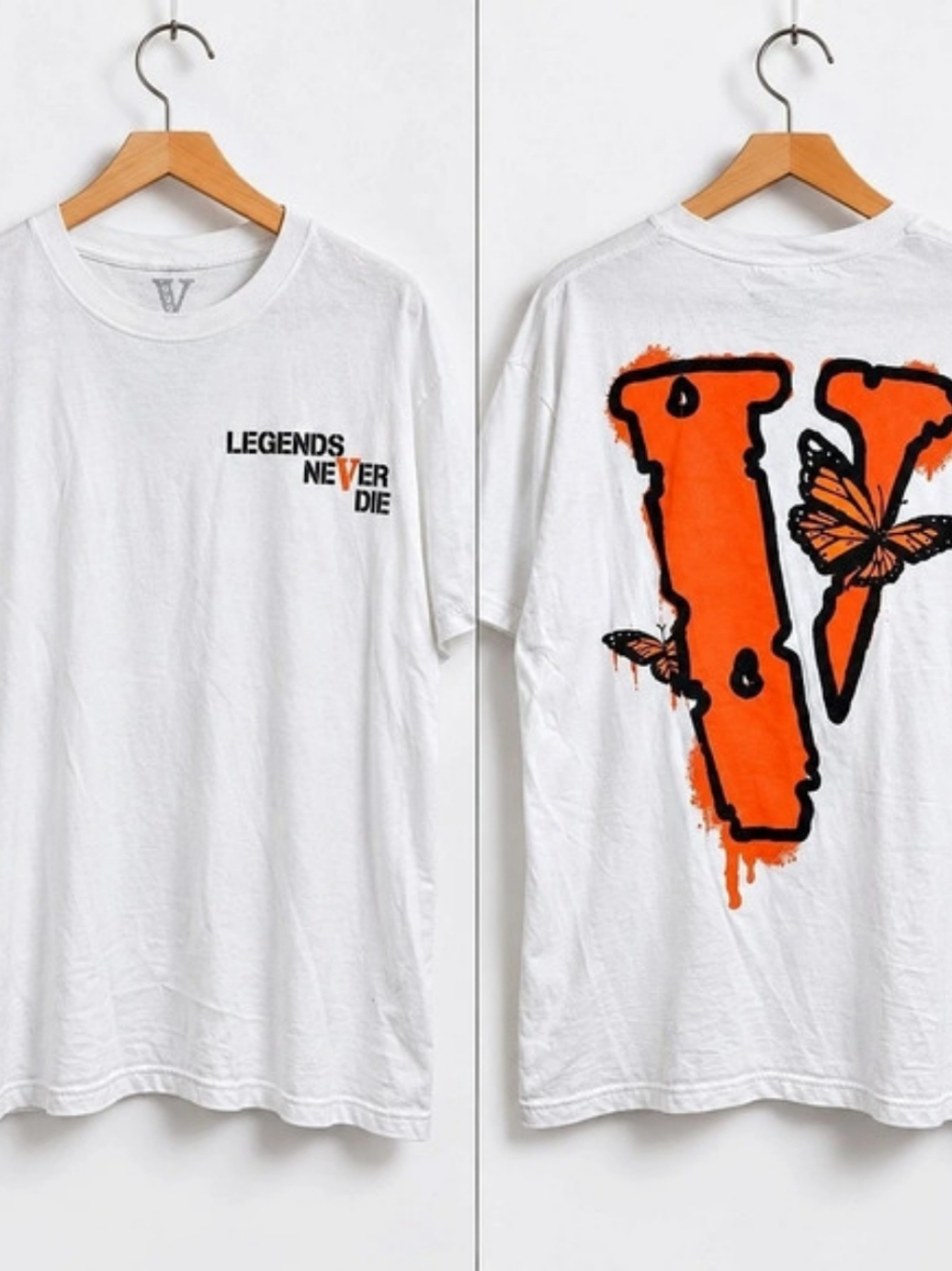 Vlone x Juice WRLD Legends Never Die Butterfly T-Shirt White & Orange XL